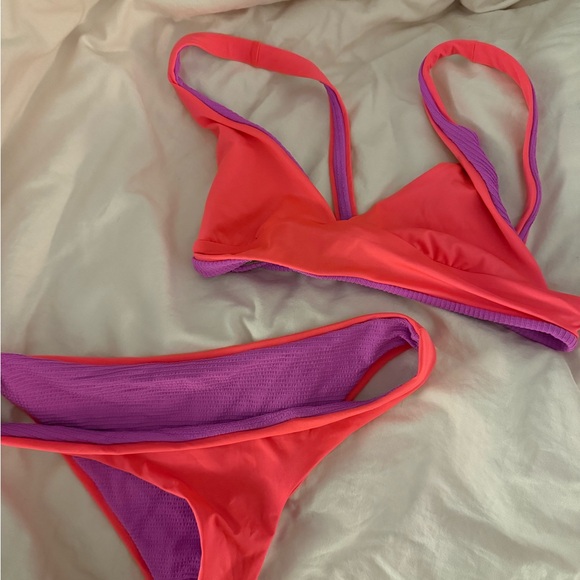 Vibrant Pink and Purple Bikini Set - Picture 2 of 3